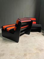 Carl Straub - Chaise longue (2) - Bois, Tissu, Antiek en Kunst