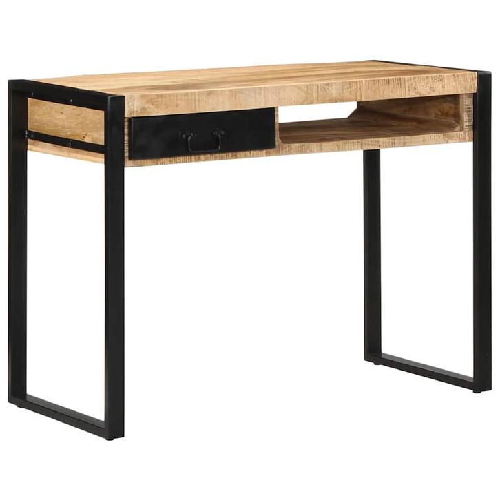 vidaXL Bureau 100x50x75 cm massief ruw mangohout, Huis en Inrichting, Bureaus, Nieuw, Verzenden