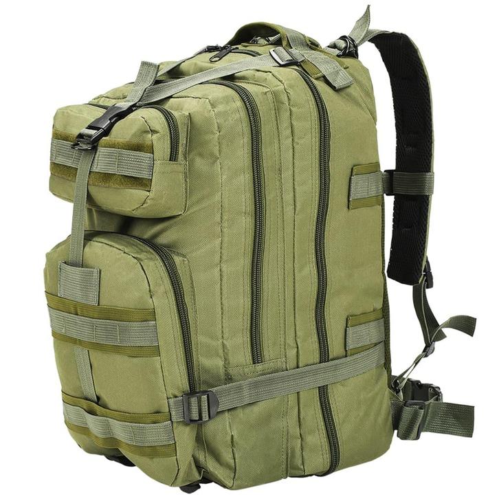 vidaXL 91382 Rugzak legerstijl 50 L olijfgroen, Handtassen en Accessoires, Tassen | Rugtassen, Nieuw, Verzenden