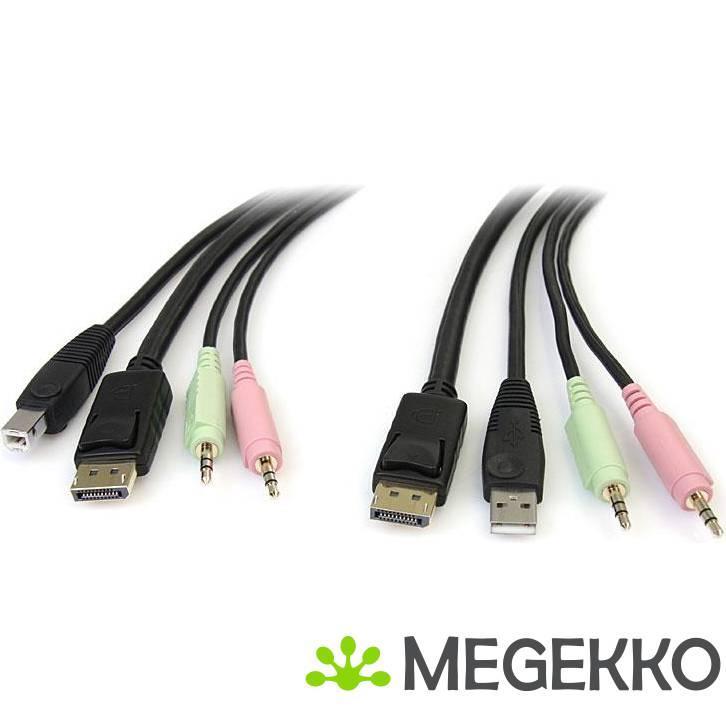 StarTech.com 1,80m 4-in-1 USB DisplayPort KVM-switch Kabel, Computers en Software, Overige Computers en Software, Nieuw, Verzenden