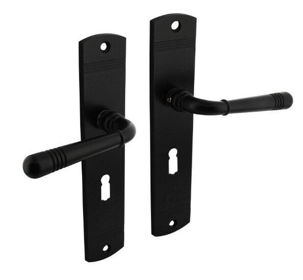 Intersteel deurkruk Helena op schild 230x44mm SL56 zwart, Doe-het-zelf en Bouw, Hang- en Sluitwerk, Ophalen of Verzenden