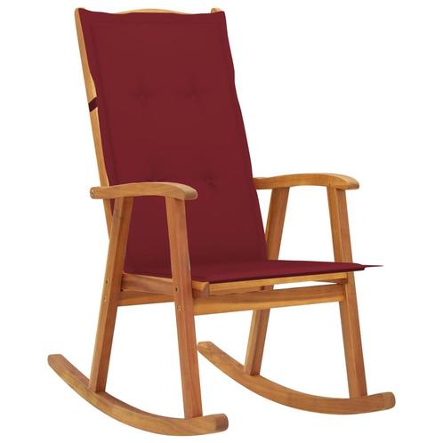 vidaXL Chaise à bascule avec coussins Bois dacacia, Tuin en Terras, Tuinsets en Loungesets, Verzenden