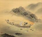 Een hangscroll van papier en zijde waarop