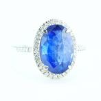 Ring Platina - 5.26ct. tw. Saffier - Diamant - IGI Saffier, Handtassen en Accessoires, Ringen, Nieuw