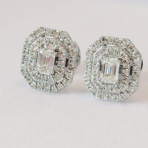 Oorbellen - 14 karaat Witgoud -  0.52ct. tw. Diamant, Handtassen en Accessoires, Oorbellen