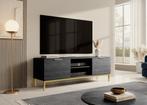 Meubella | TV-Meubel Zwart 150cm staand, Nieuw, Overige materialen, Minder dan 100 cm, 25 tot 50 cm