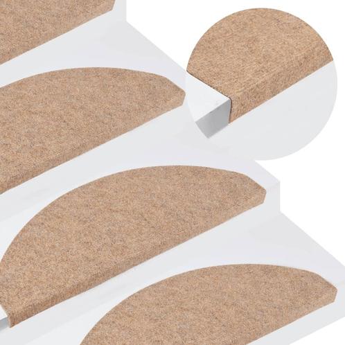 vidaXL Trapmatten zelfklevend 15 st 65x22,5x3,5 cm beige, Doe-het-zelf en Bouw, Ladders en Trappen, Nieuw, Verzenden
