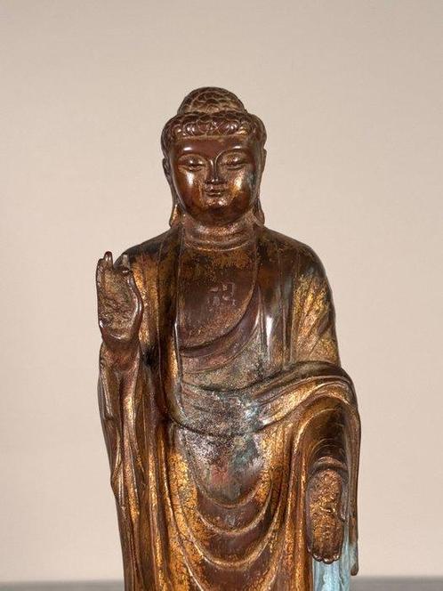 Figure - Fine bronze buddha - Bronze patiné - Chine - fin du, Antiek en Kunst, Antiek | Overige Antiek
