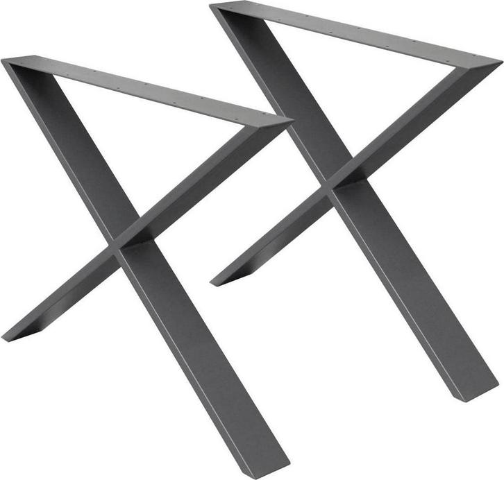 2x tafellopers X-Design 60x72 cm antraciet gepoedercoat stal, Huis en Inrichting, Overige Huis en Inrichting, Verzenden