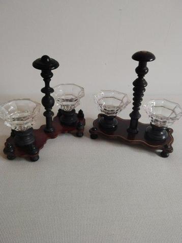 Salière et poivrière (2) - Bois - Paire de salerons Napoléon