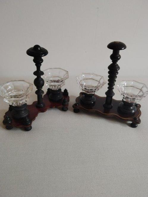 Salière et poivrière (2) - Bois - Paire de salerons Napoléon, Antiek en Kunst, Antiek | Meubels | Tafels