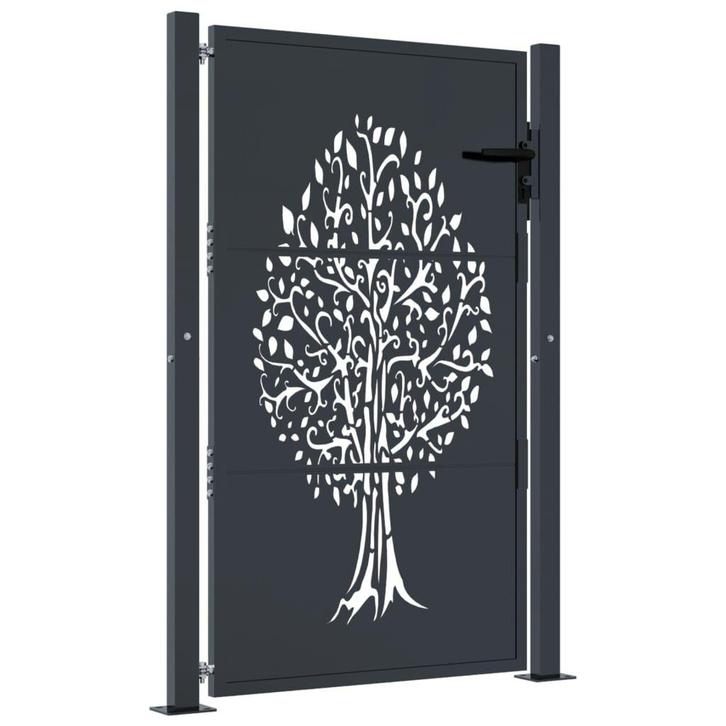 Poort 105x130 Antraciet | Retour Deal | Tuinrenovatie -40%, Tuin en Terras, Tuinhekken en Hekwerk, Met poort, Nieuw, IJzer, Tuinhek