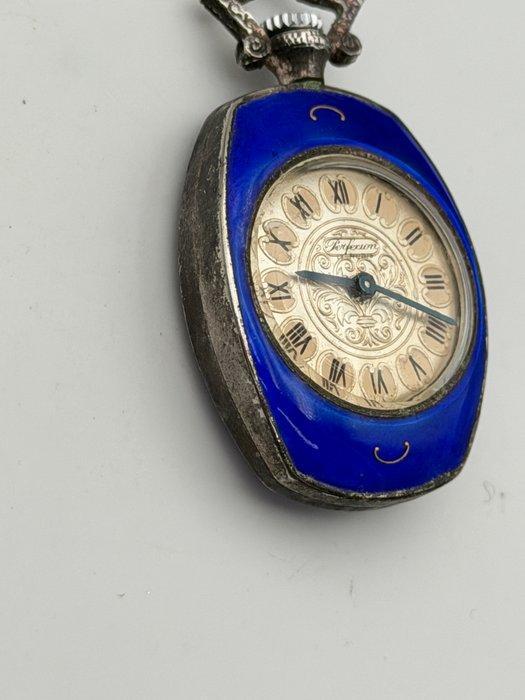 perfecion - pocket watch silver enamel - 1960-1969, Handtassen en Accessoires, Horloges | Heren