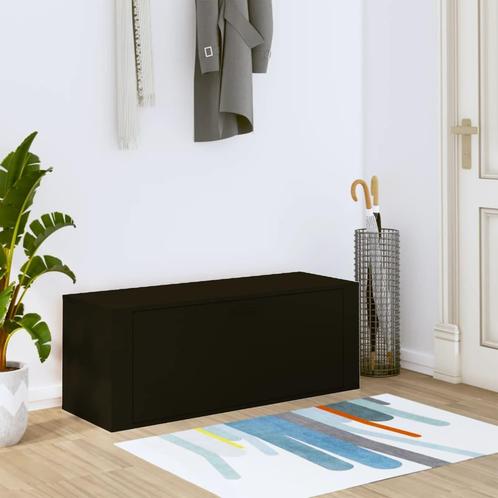 vidaXL Wandschoenenkast 100x35x38 cm bewerkt hout zwart, Huis en Inrichting, Kasten | Schoenenkasten, Nieuw, Verzenden