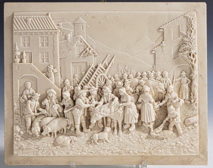 C. F. Becker (actief ca. 1880–1900) - Paneel - Bas relief, Antiek en Kunst, Antiek | Overige Antiek