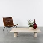 Angelo Mangiarotti (1921-2012) een travertin salontafel, Ophalen, Overige materialen, 100 tot 150 cm, Nieuw