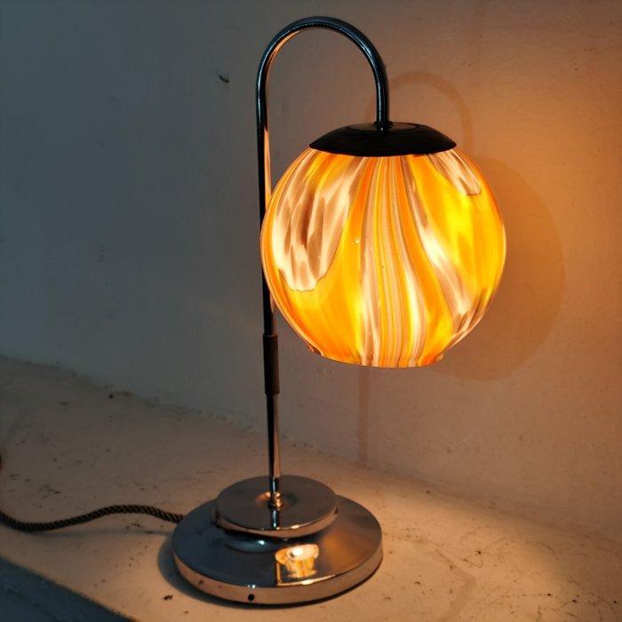 Bureaulamp - Glas, Messing, Staal - Vintage bureau lamp, Antiek en Kunst, Curiosa en Brocante