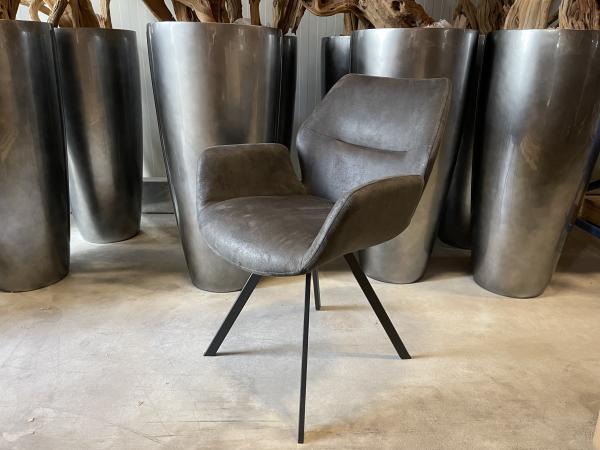 Veiling - Eetkamerstoel Vini (set van 6) microleder - antrac, Huis en Inrichting, Stoelen