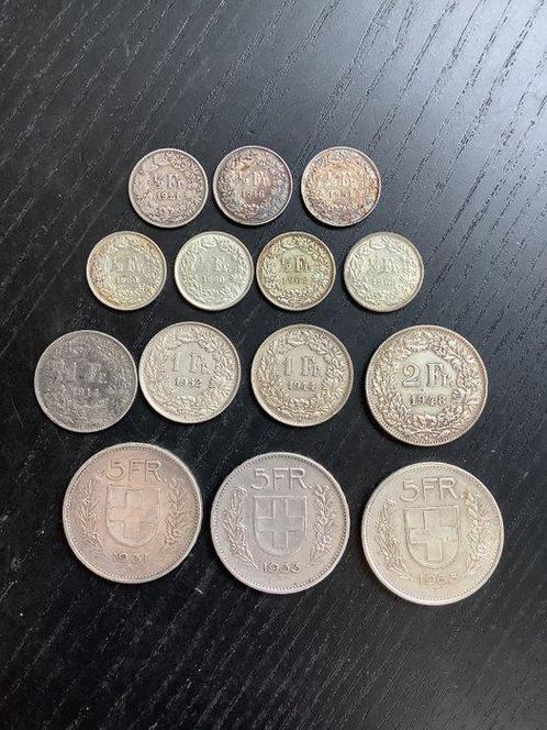 Zwitserland. 14 Munten 1914-1965 1914-1965  (Zonder, Postzegels en Munten, Munten | Europa | Niet-Euromunten