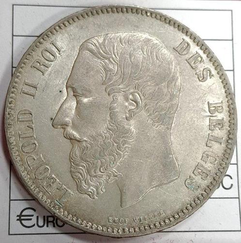 België. Leopold II. 5 Francs 1869 (Zonder Minimumprijs), Postzegels en Munten, Munten | Nederland