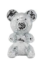 Teddybeer 19 cm Spiegeltjes Zilver Beer Discobal Pop Beeld S, Ophalen of Verzenden, Nieuw