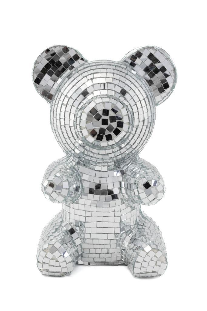 Teddybeer 19 cm Spiegeltjes Zilver Beer Discobal Pop Beeld S, Hobby & Loisirs créatifs, Articles de fête, Enlèvement ou Envoi