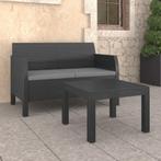 vidaXL 2-delige Loungeset met kussens PP rattan, Tuin en Terras, Tuinsets en Loungesets, Verzenden, Nieuw, Loungeset