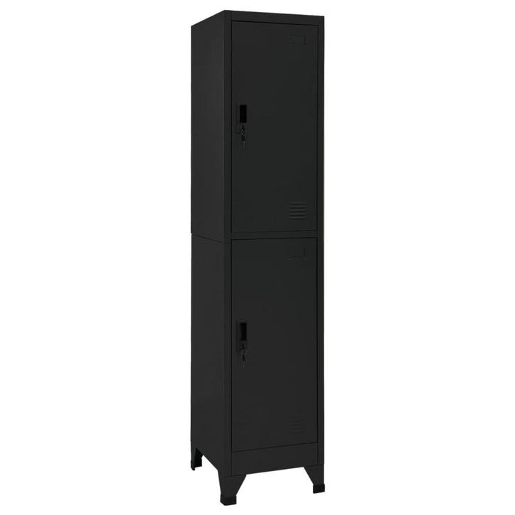 vidaXL Lockerkast 38x45x180 cm staal zwart, Huis en Inrichting, Kasten | Overige, Nieuw, Verzenden