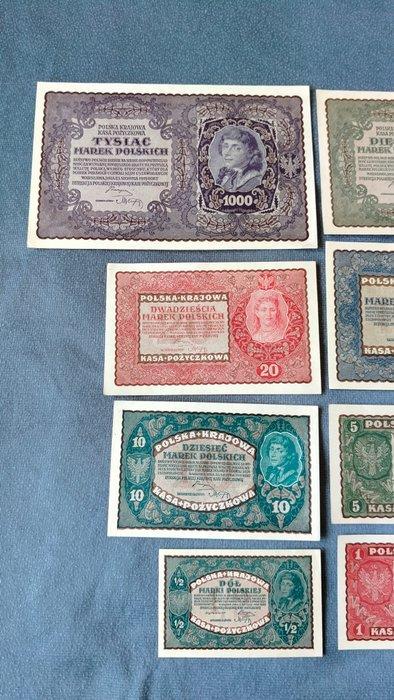 Polen. - 8 banknotes 1919 (Zonder minimumprijs), Postzegels en Munten, Bankbiljetten | Europa | Niet-Eurobiljetten