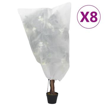 vidaXL Plantenhoezen met trekkoord 8 st 70 g/m² 0,8x1,2 m, Tuin en Terras, Verzenden, Nieuw