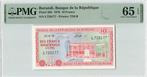 1970 Burundi P 20b 10 Francs Pmg 65 Epq, Verzenden, België