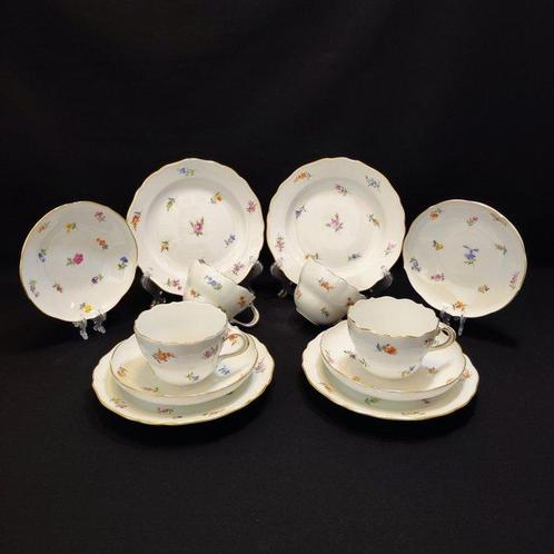 Meissen - Koffieservies voor 4 (12) - 4 Kaffeegedecke (4, Antiek en Kunst, Antiek | Meubels | Tafels