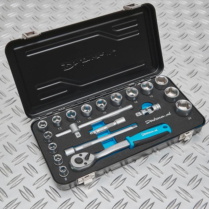 Datona Dopsleutelset Datona 8 t/m 24mm met 3/8 ratel -, Doe-het-zelf en Bouw, Gereedschap | Handgereedschap, Ophalen of Verzenden