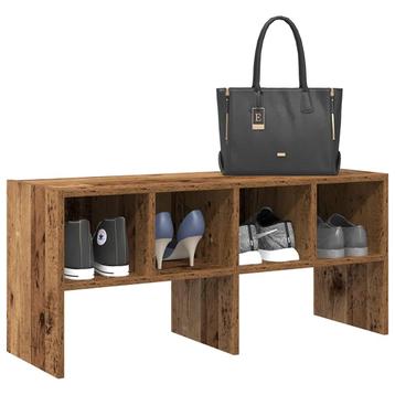 vidaXL Schoenenrek stapelbaar 89,5x30x40 cm oud houtkleurig, Huis en Inrichting, Verzenden, Nieuw