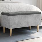 vidaXL Opbergbankje 82x42x46 cm bewerkt hout betongrijs, Verzenden, Nieuw