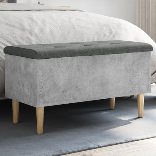 vidaXL Opbergbankje 82x42x46 cm bewerkt hout betongrijs, Huis en Inrichting, Overige Huis en Inrichting, Nieuw, Verzenden