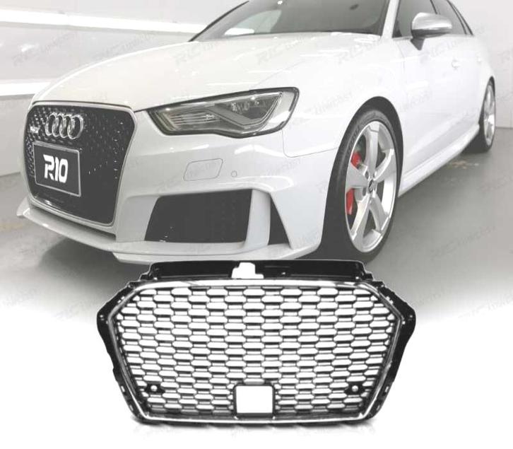 Calandre Pour Audi A3 8V 16-19 Look Rs3 Noir Chromé, Autos : Pièces & Accessoires, Carrosserie & Tôlerie, Envoi