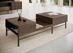 Meubella Salontafel Paz donker eiken 130 cm, Huis en Inrichting, Verzenden, Nieuw, 50 tot 100 cm, Minder dan 50 cm