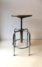 Kruk - Industrieel - Hout, Aluminium, Staal - origineel en