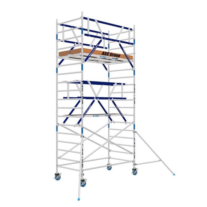 AGS Pro rolsteiger ASC 135 x 250 x 6.2 wh tweezijdig, Doe-het-zelf en Bouw, Steigers, Rolsteiger of Kamersteiger, Nieuw, 5 meter of hoger