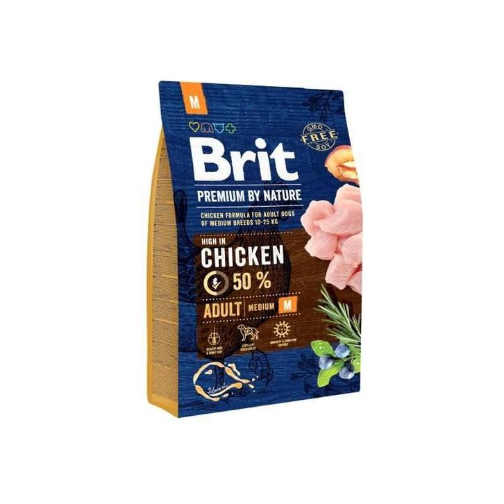 Brit premium by nature adult m 3kg - nourriture sèche pour, Dieren en Toebehoren, Hondenvoerbakken en Drinkbakken