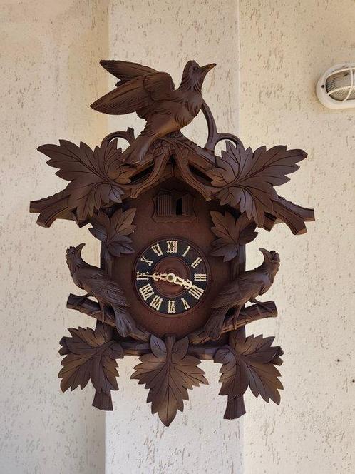 Wandklok -  Antiek Hout - 1900-1910, Antiek en Kunst, Antiek | Klokken