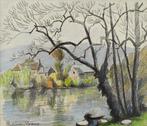 Paul Emile Pissarro (1884-1972) - Village au bord de leau, Antiek en Kunst