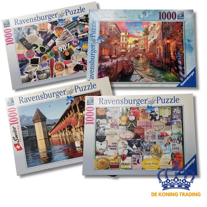 Partij 4x Ravensburger Puzzels | Legpuzzels 1000 Stukjes, Hobby en Vrije tijd, Denksport en Puzzels, Legpuzzel, Gebruikt, 500 t/m 1500 stukjes