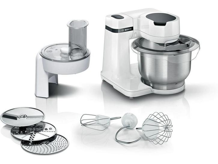 Bosch MUMS2EW01 - Keukenmachine - 700W 3,8l RVS mengkom 3D, Huis en Inrichting, Woonaccessoires | Overige, Zo goed als nieuw, Verzenden