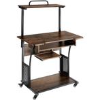 tectake Verrijdbaar bureau Fife 80x65,5x130,5cm - Industriee, Huis en Inrichting, Bureaus, Verzenden, Nieuw