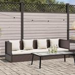 vidaXL Tuinbed met kussens poly rattan bruin, Verzenden