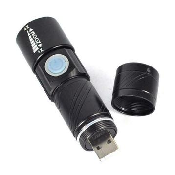 LED zaklamp oplaadbaar via USB - 9,5 cm, Verzenden