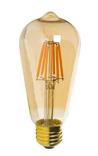 LED Filament - Dimbaar - E27 - ST64 | Amber(goud) Licht 220, Maison & Meubles, Lampes | Lampes en vrac, Enlèvement ou Envoi