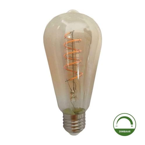 LED Filament Edison lamp amber 64mm 4 Watt Dimbaar Extra, Maison & Meubles, Lampes | Lampes en vrac, Envoi